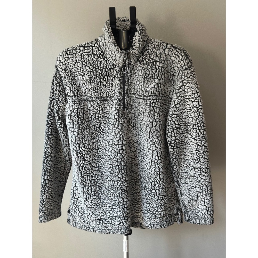Boxercraft Sherpa Fleece Pullover Womens M Gray Q10 FGR Quarter Zip Cozy